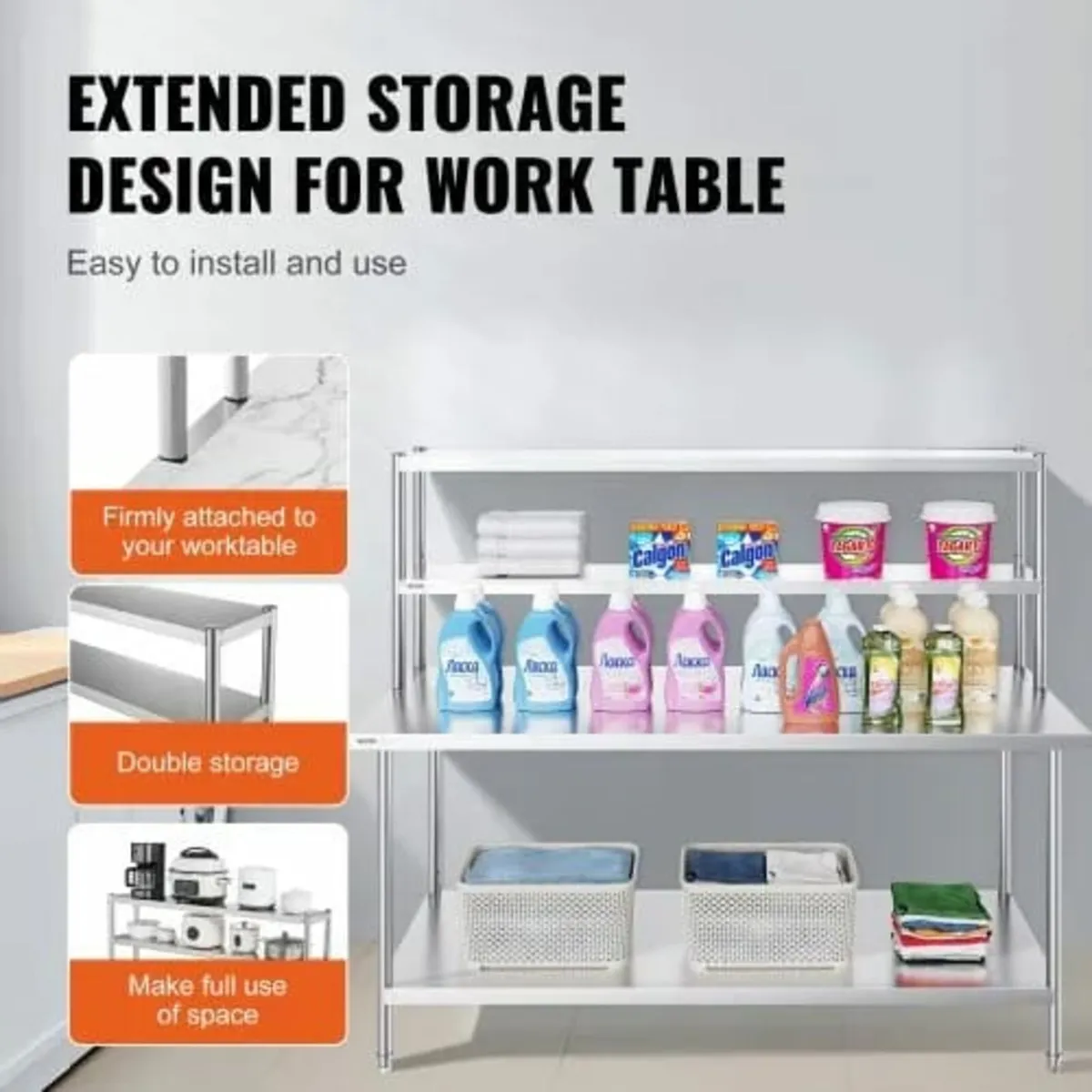 Double Overshelf, Double Tier Stainless Steel Over - Image 2