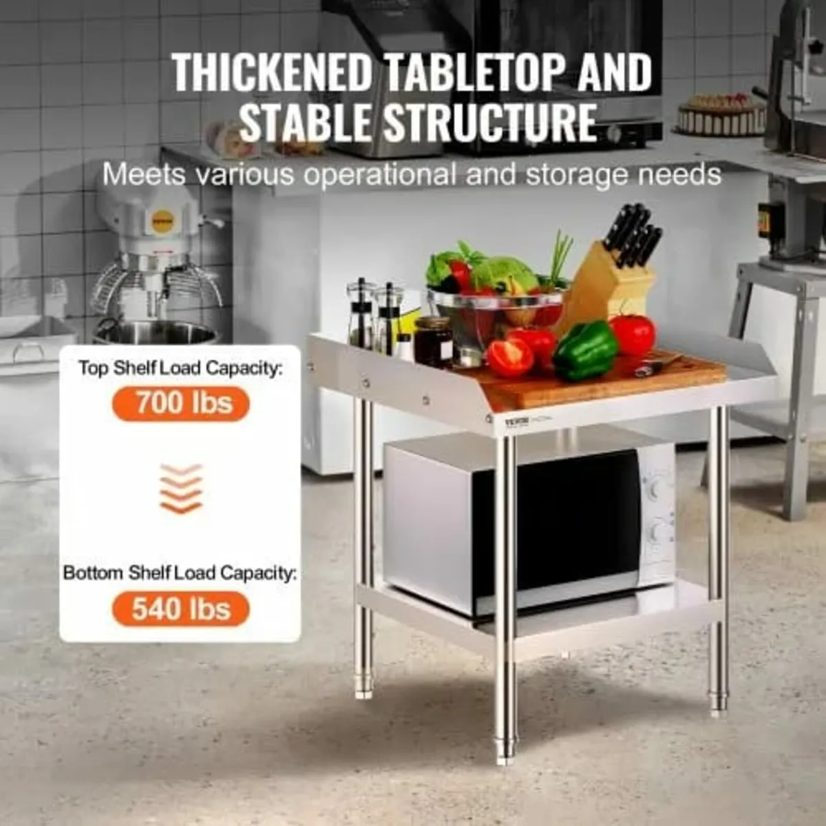Stainless Steel Work Table, 24 x 24 x 26 Inch Comm - Image 3