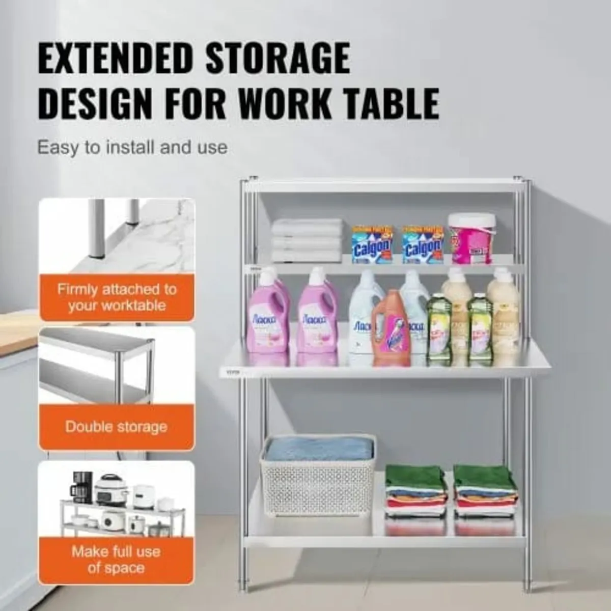 Double Overshelf, Double Tier Stainless Steel Over - Image 4