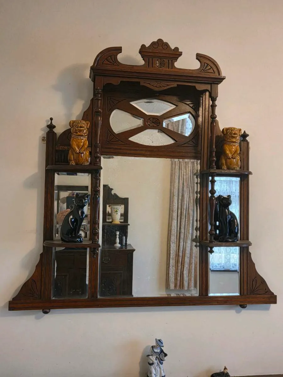 Antique Sideboard and Mirror - Image 4