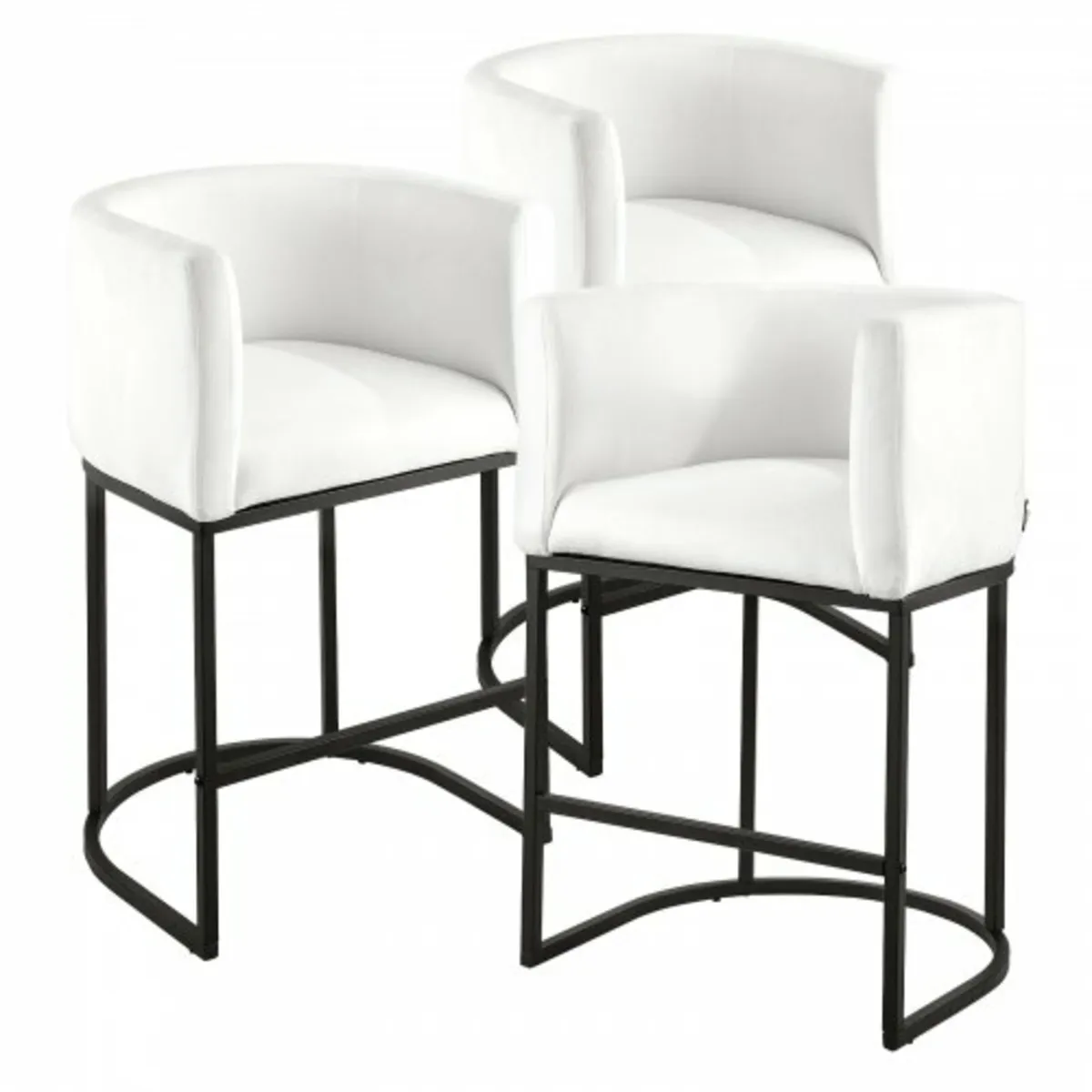 Bar Stool Set of 3, 63cm Counter Height Stools, Co - Image 1