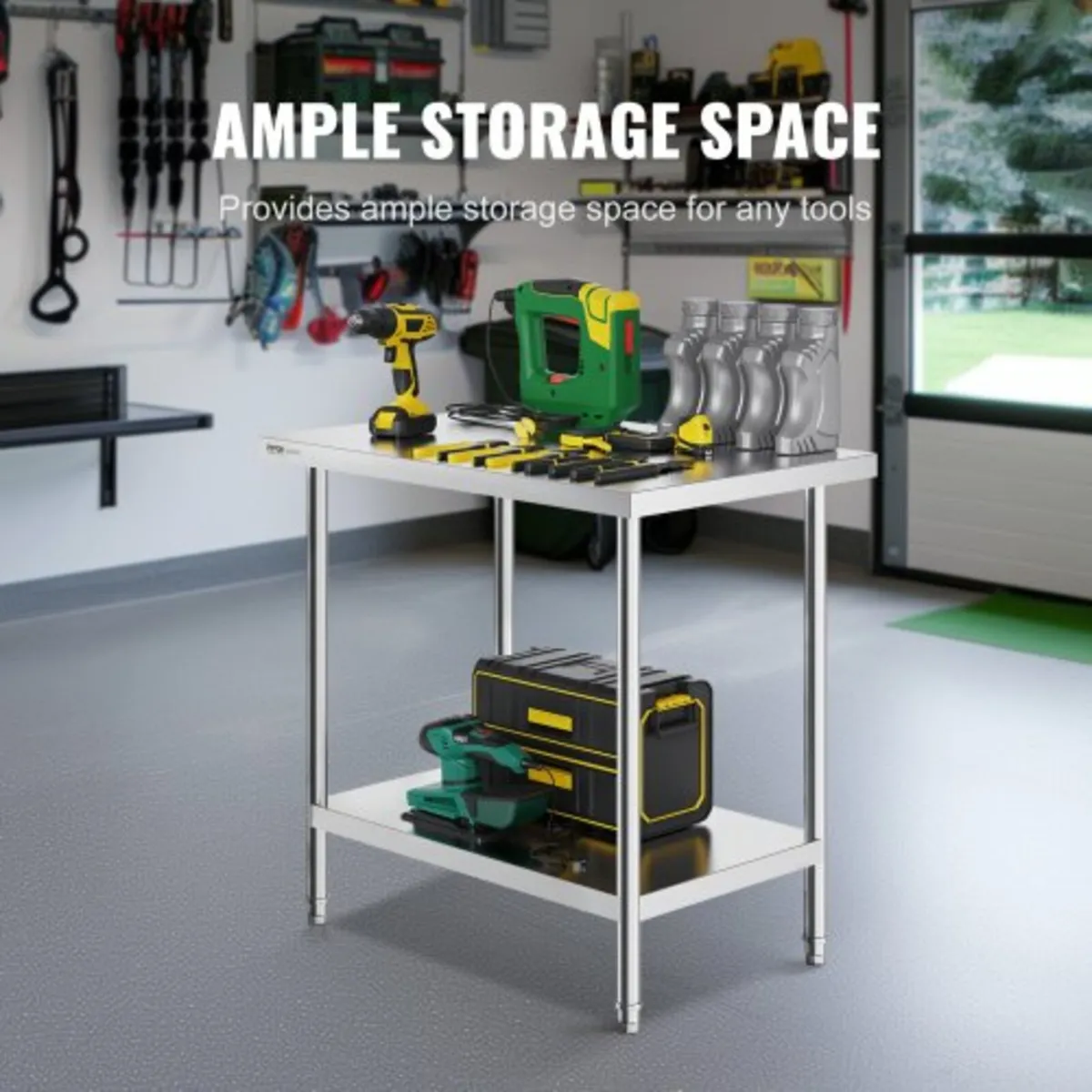 Table, 24 x 36 x 34 Inch, Heavy Duty Metal Worktab - Image 2
