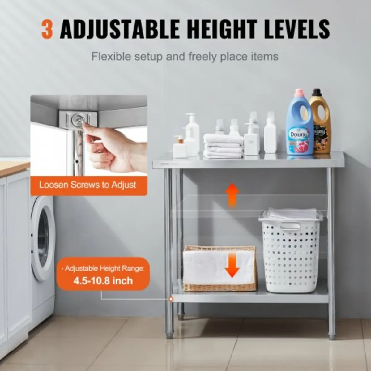 Table, 24 x 36 x 34 Inch, Heavy Duty Metal Worktab - Image 3
