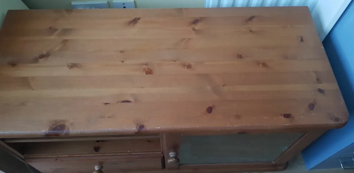 Pine TV Stand Unit with drawer and shelves - Image 2