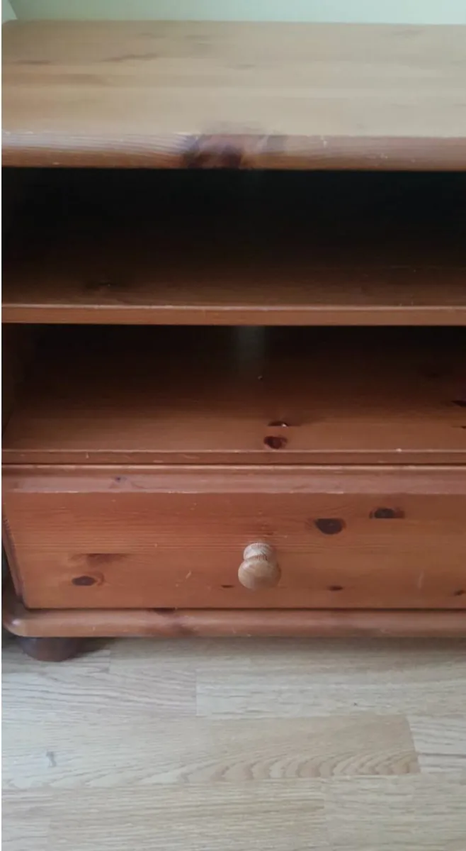 Pine TV Stand Unit with drawer and shelves - Image 3