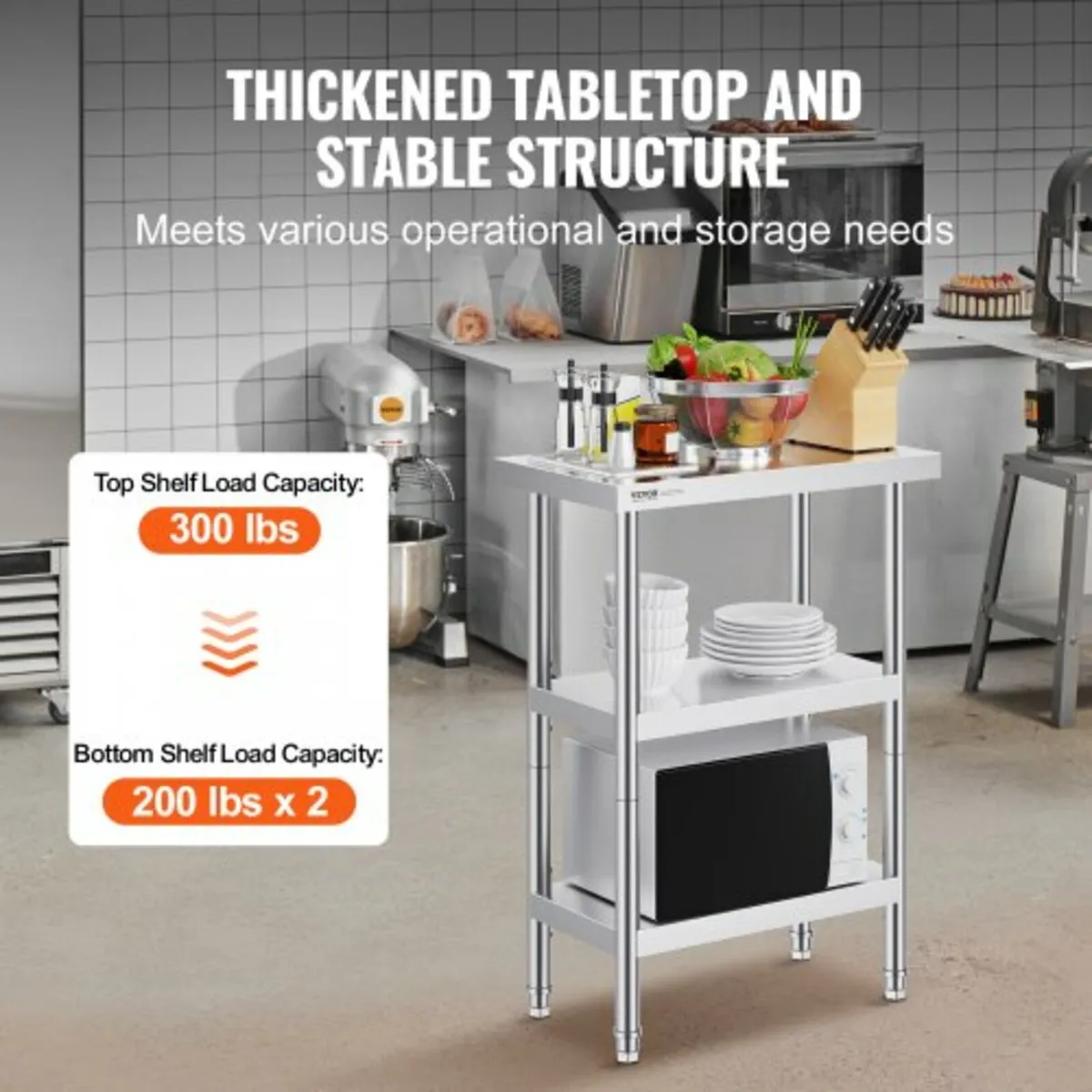 Stainless Steel Food Prep Table Commercial Kitchen - Image 3