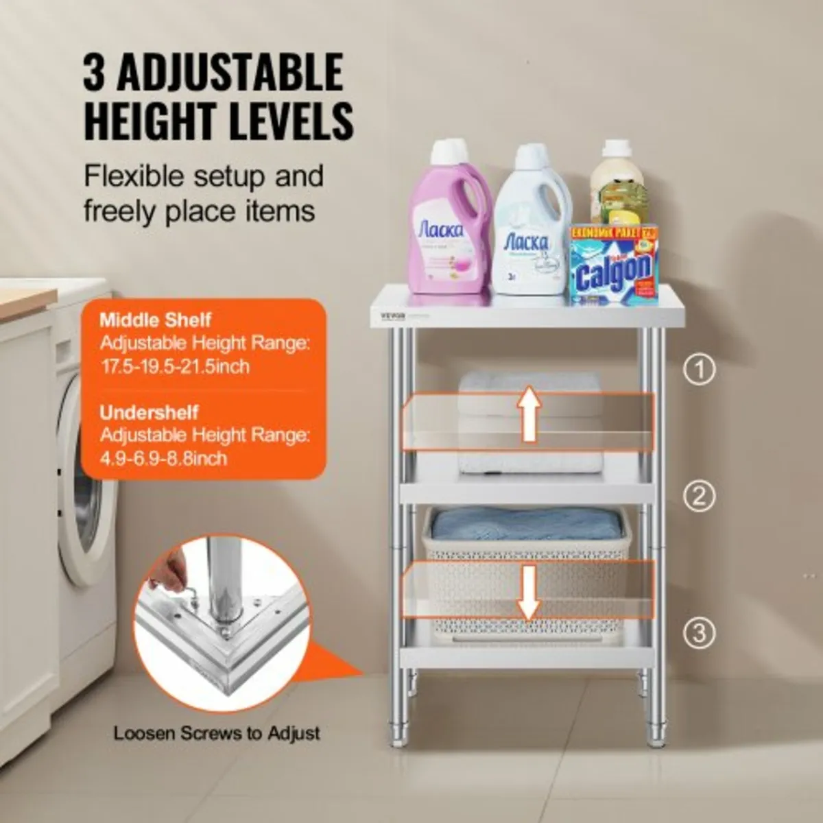 Stainless Steel Food Prep Table Commercial Kitchen - Image 4