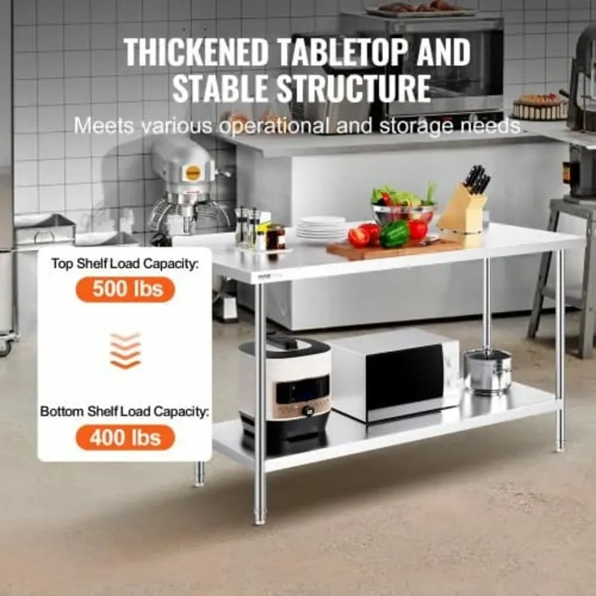 24 x 60 x 36 Inch Stainless Steel Work Table, Comm - Image 3