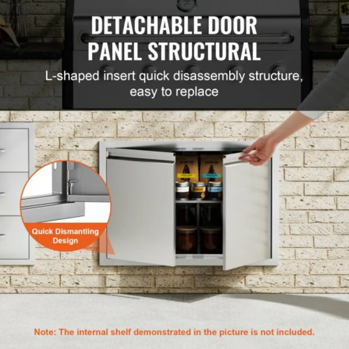 Door, 762x532 mm Double Outdoor Kitchen Door, Stai - Image 4