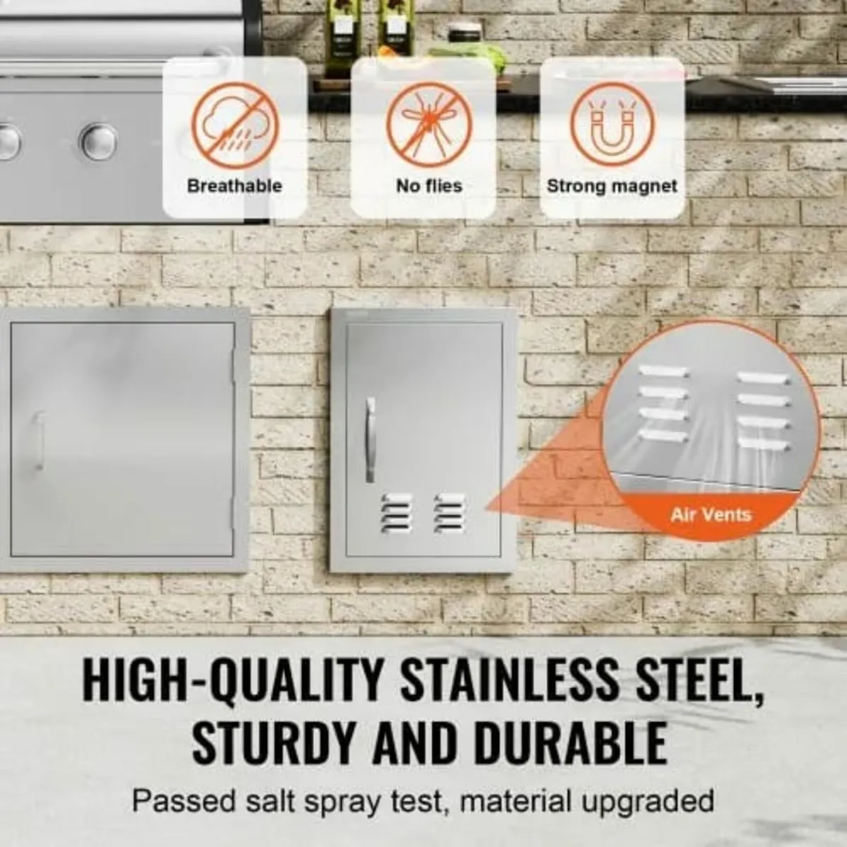 356x508 mm Single Outdoor Kitchen Door, Stainless - Image 3