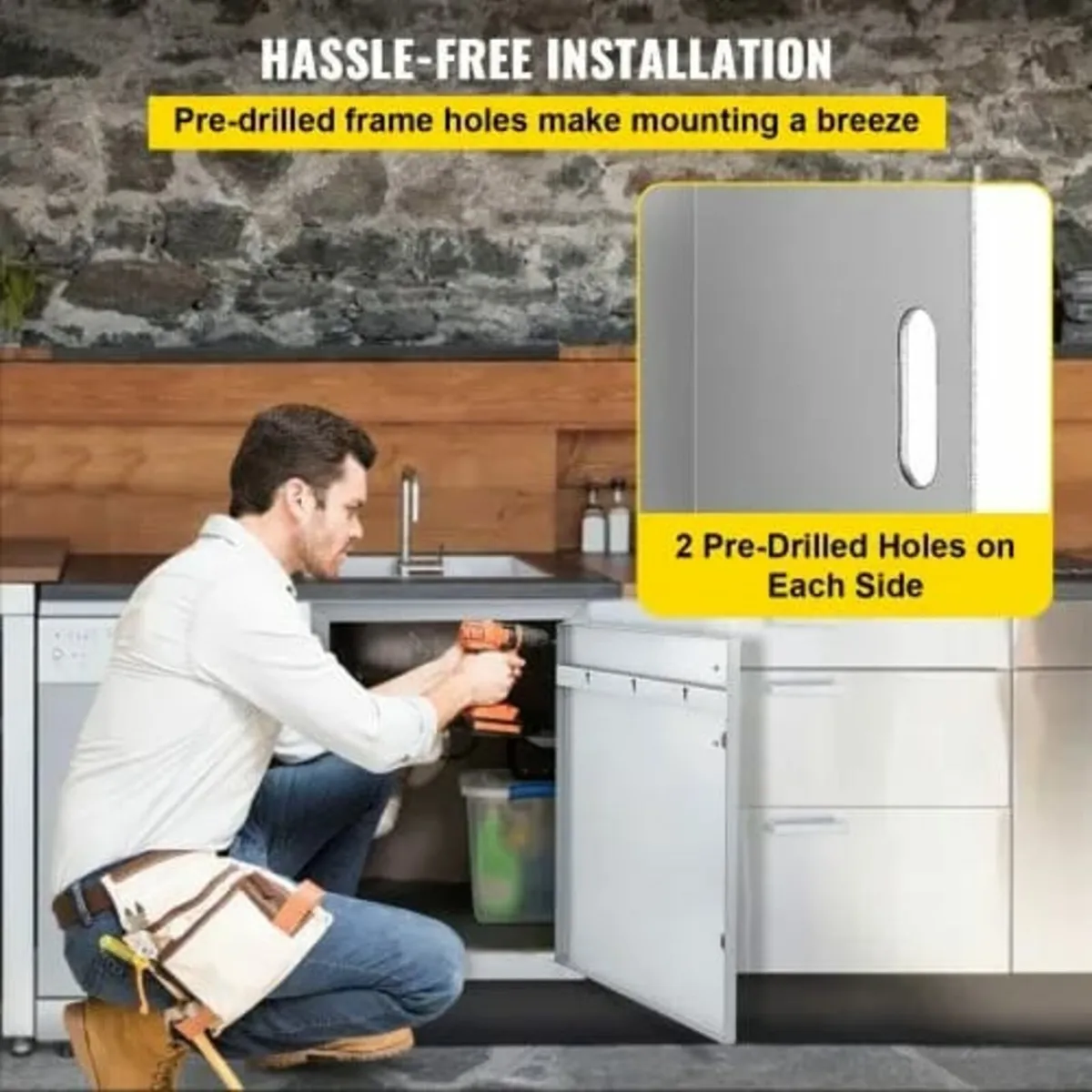 Outdoor Kitchen Doors BBQ Access Door 34.5 x 19 in - Image 2