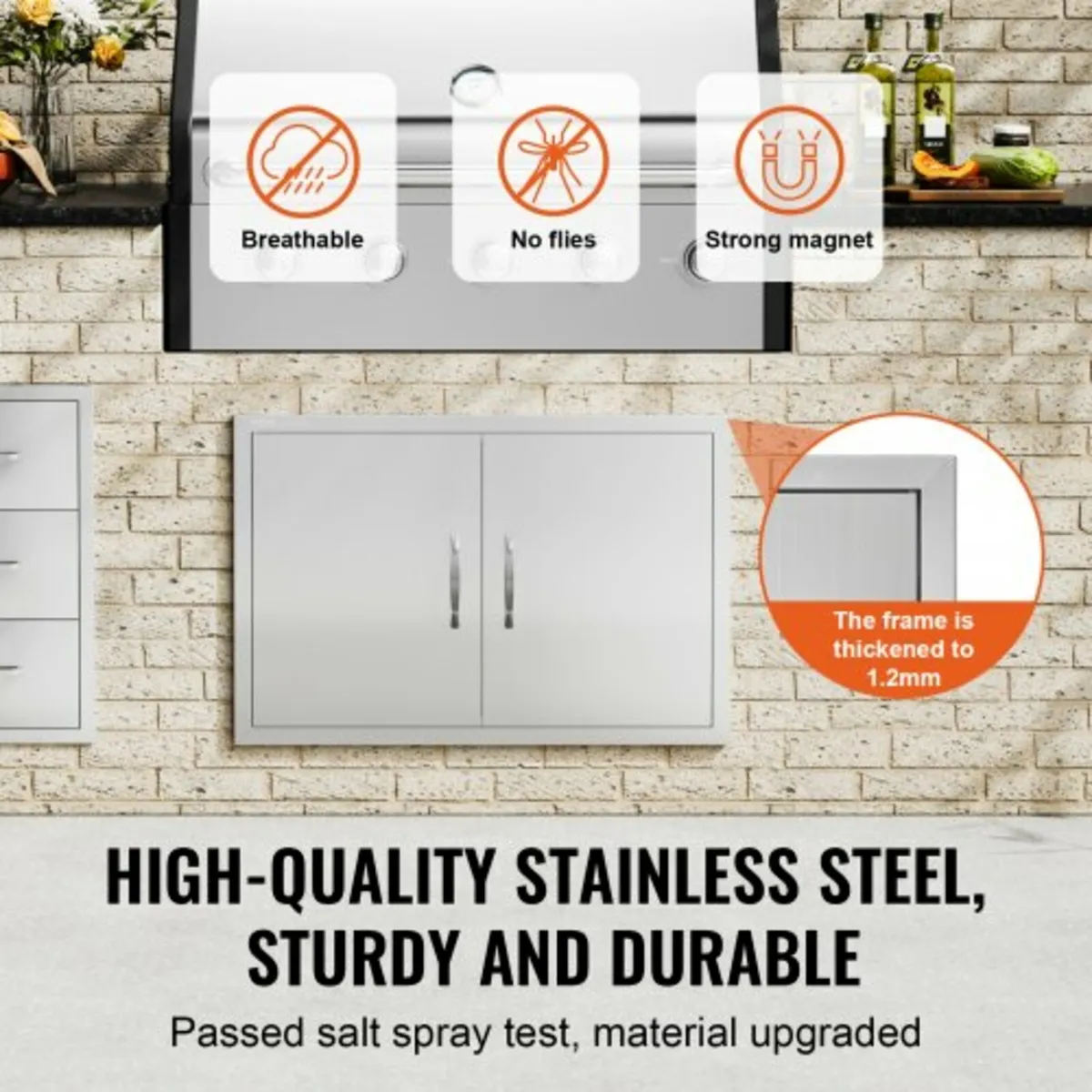 Door, 838x558 mm Double Outdoor Kitchen Door, Stai - Image 3