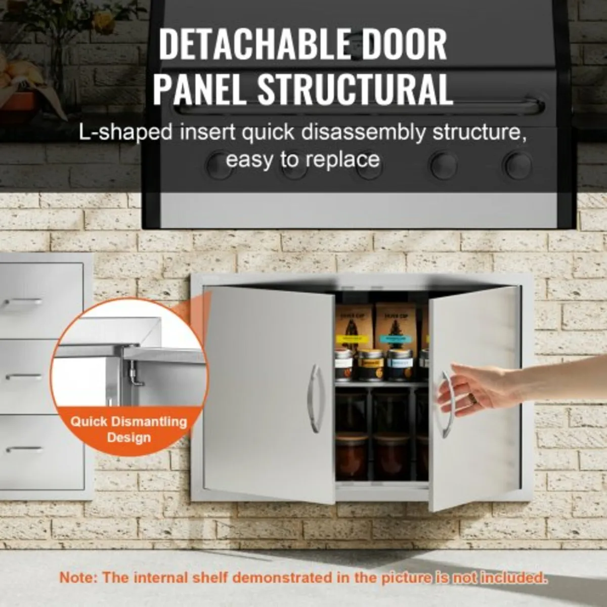 Door, 838x558 mm Double Outdoor Kitchen Door, Stai - Image 4