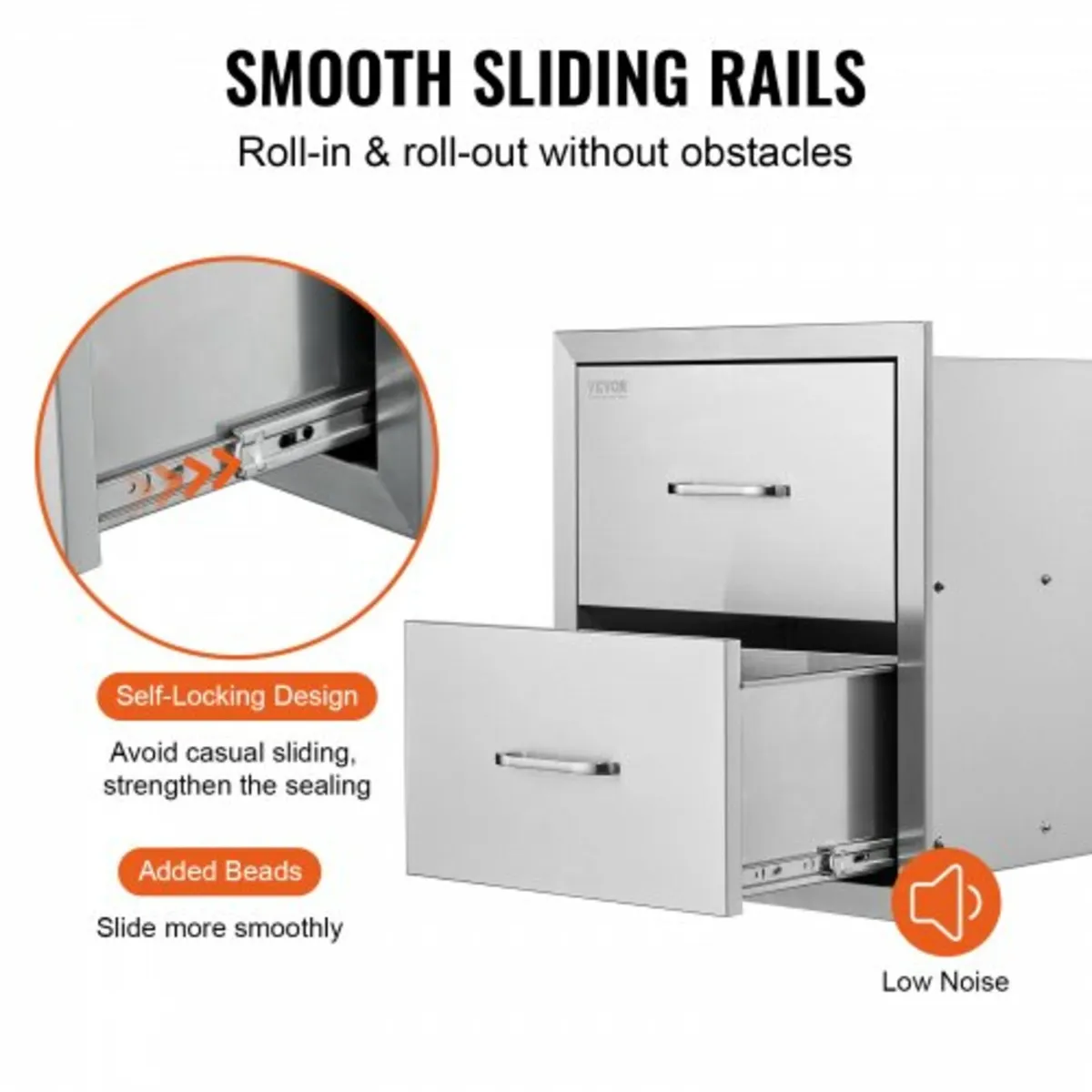 Outdoor Kitchen Drawers 18W x 20.6H x 12.7D Inch, - Image 2