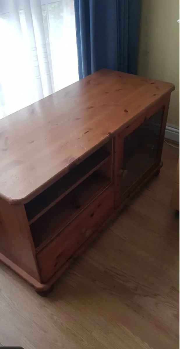 Pine TV Stand Unit with drawer and shelves - Image 4