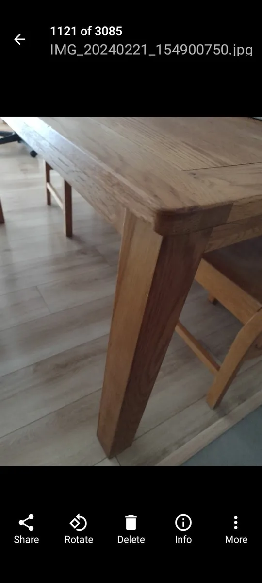 Beautiful solid Oak EZliving dining table - Image 2