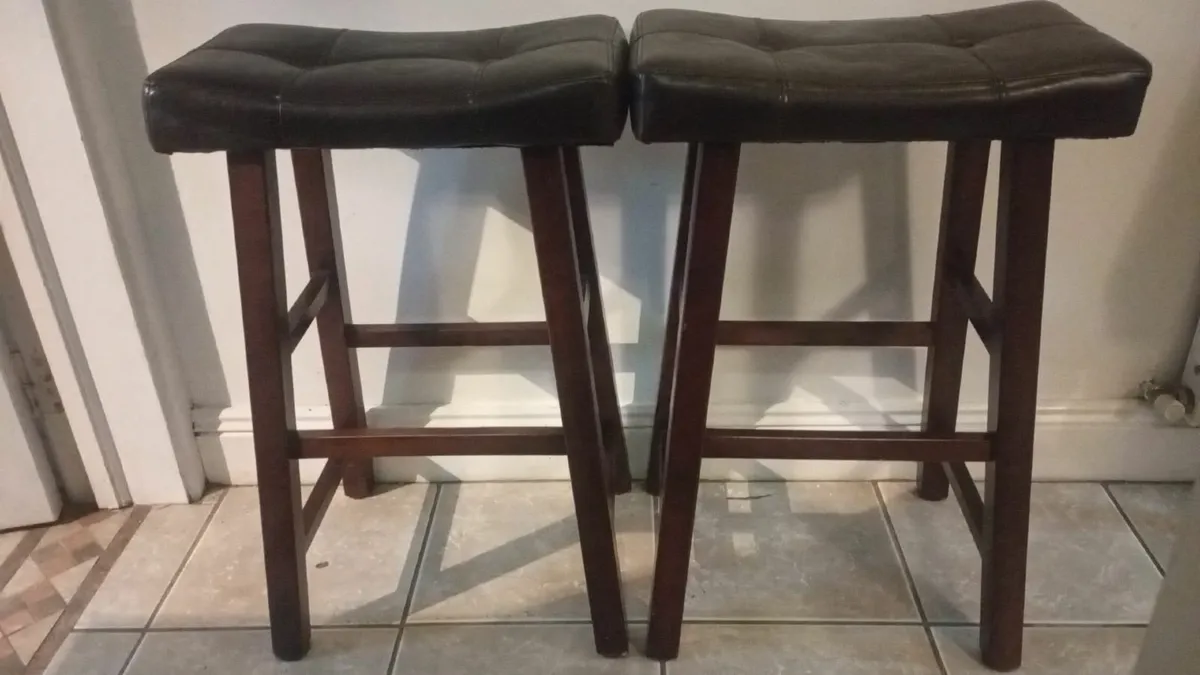 Pair of Contemporary Bar Stools, Backless - Image 3