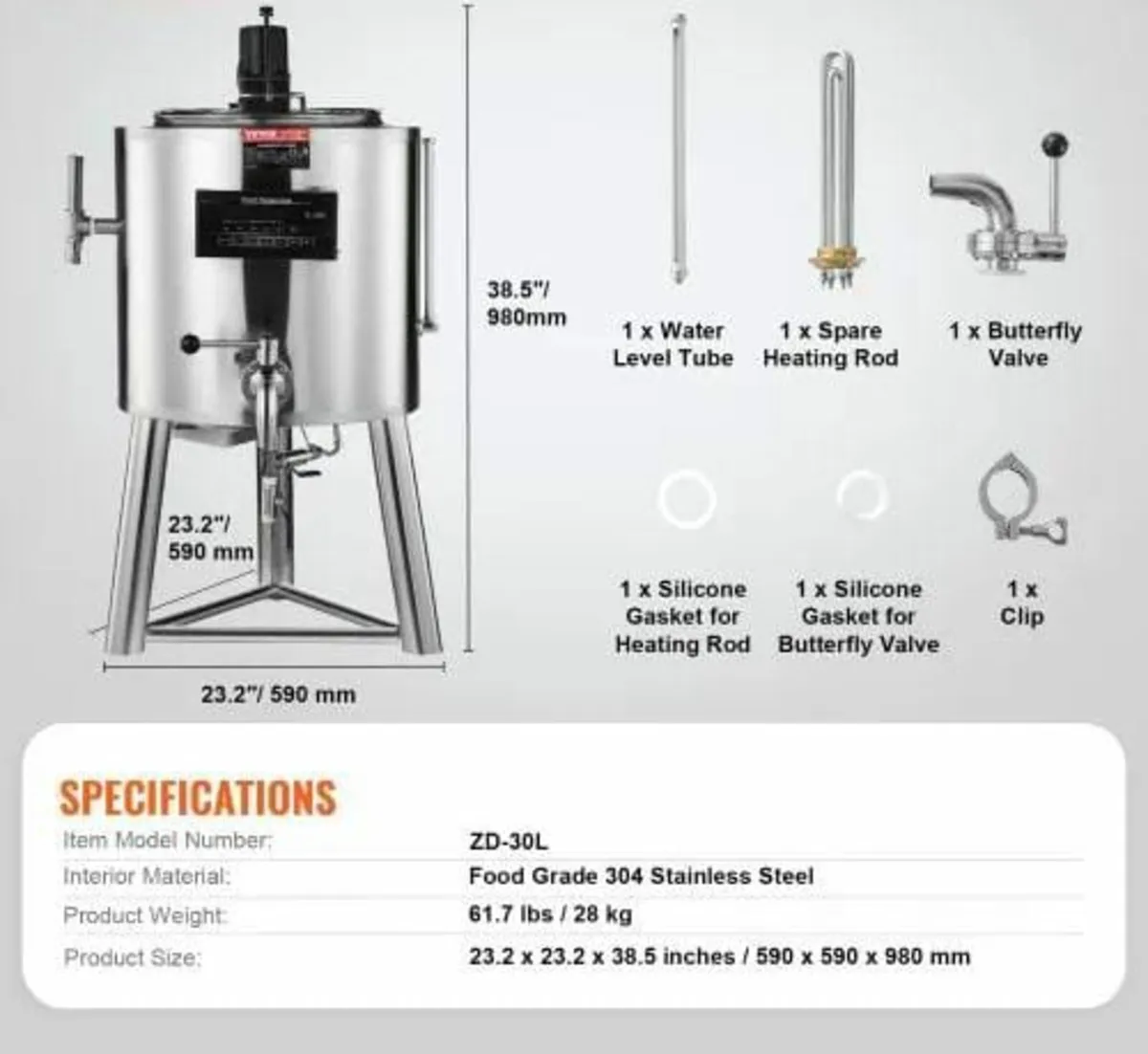 Milk Pasteurizer 30L, Commercial Milk Pasteurizati - Image 2
