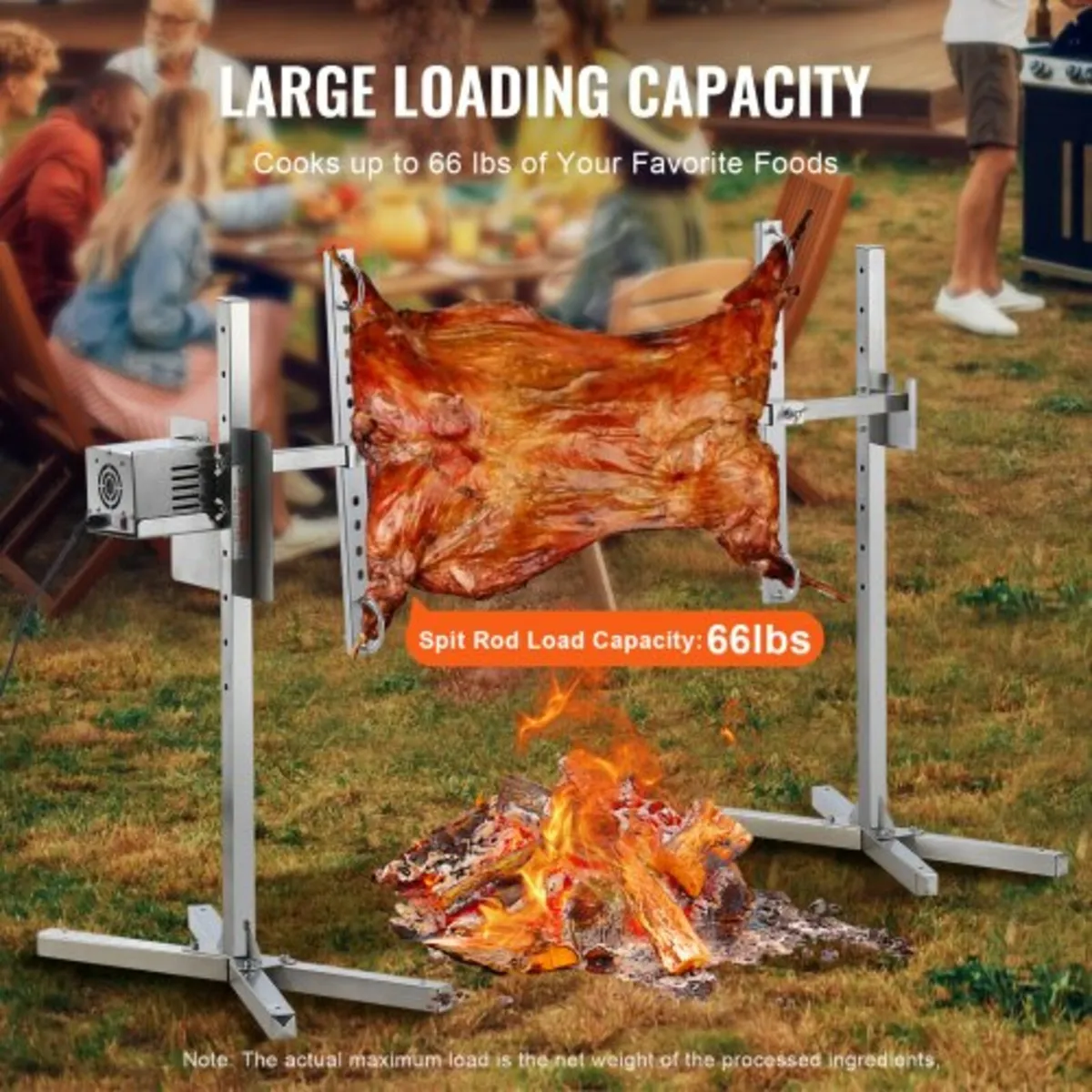 116.8 cm Electric BBQ Rotisserie Grill Kit Stainle - Image 3