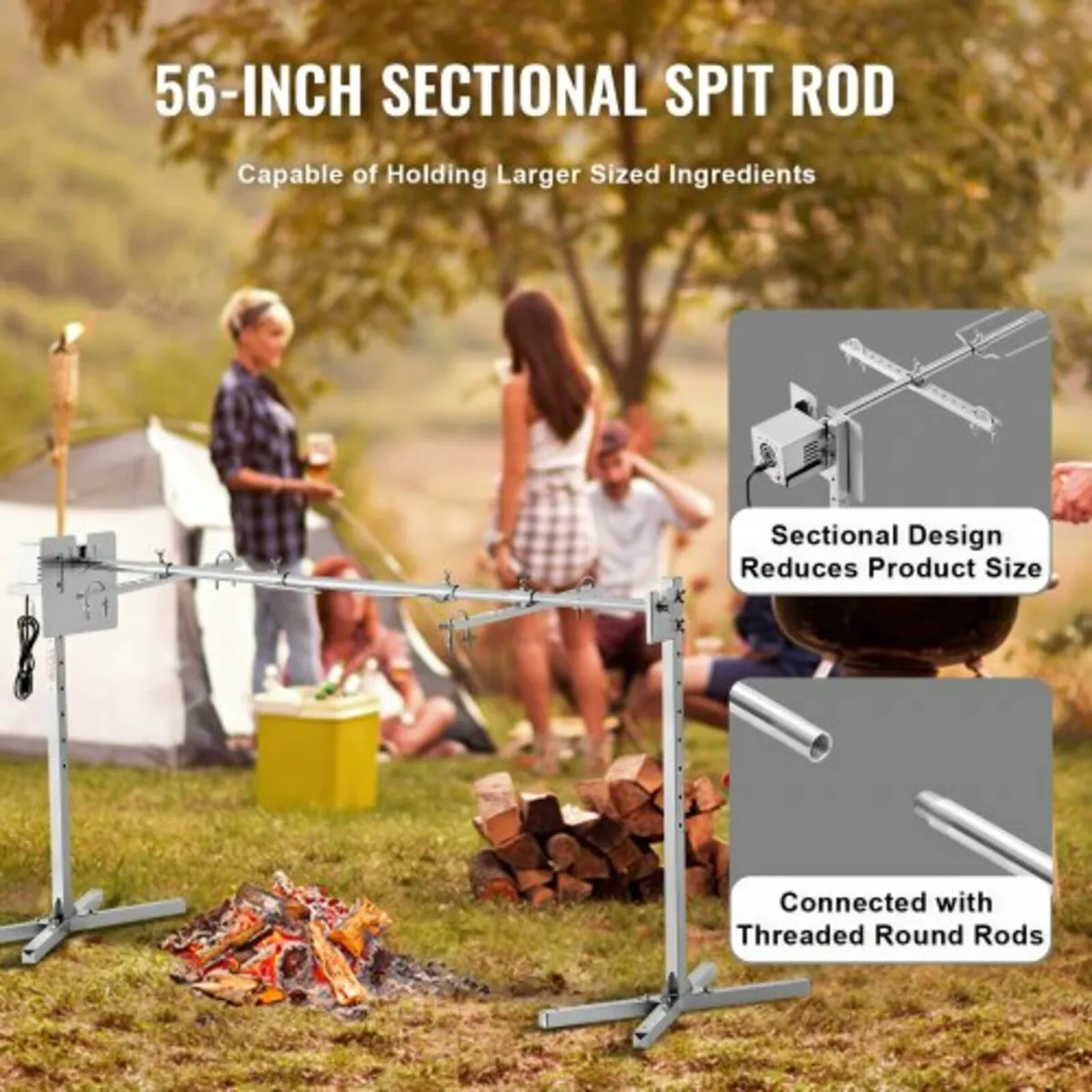 Electric BBQ Rotisserie Grill Kit, 56 Inch 132 lbs - Image 4
