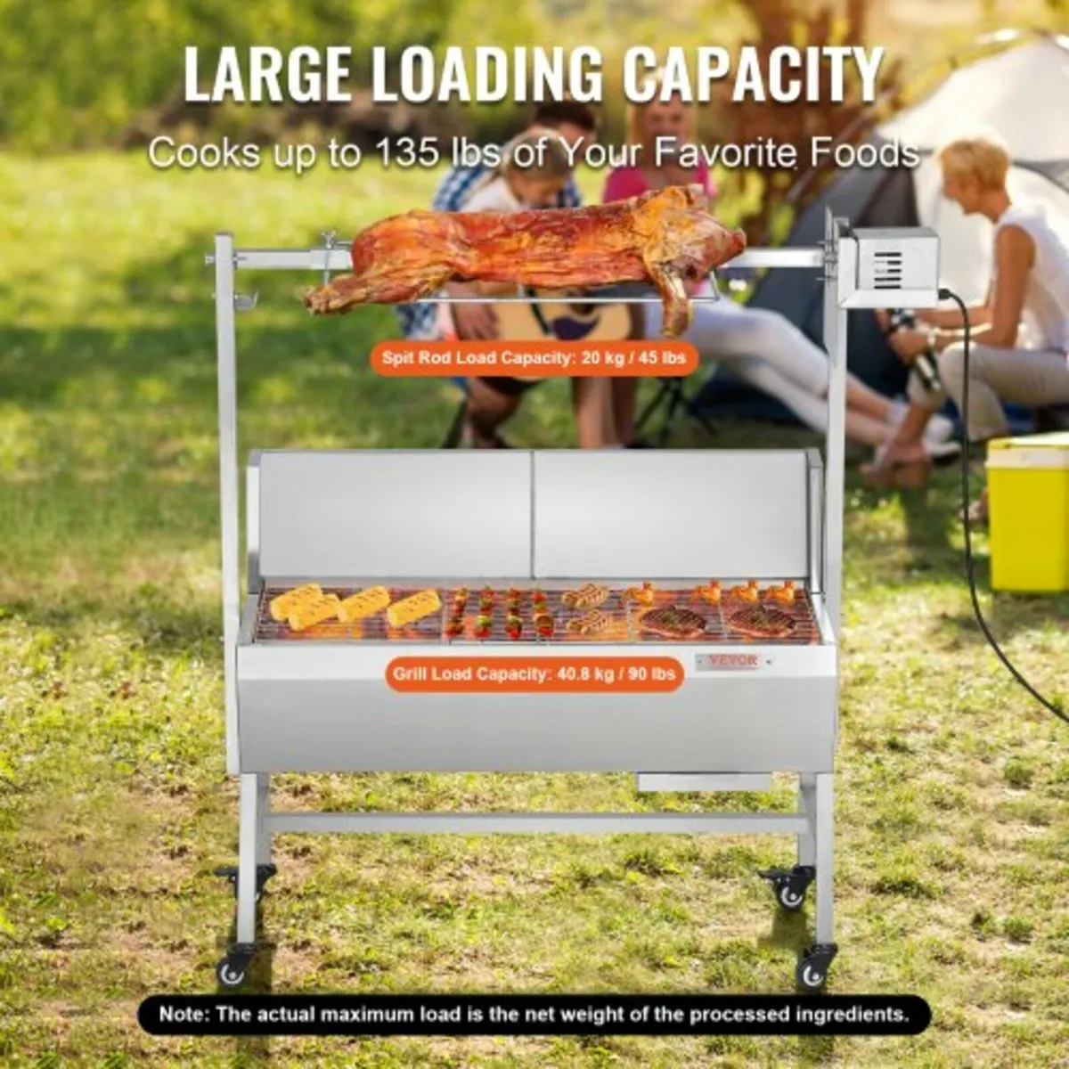 Roaster Spit Rotisserie BBQ Grill Pig Lamb Chicken - Image 3
