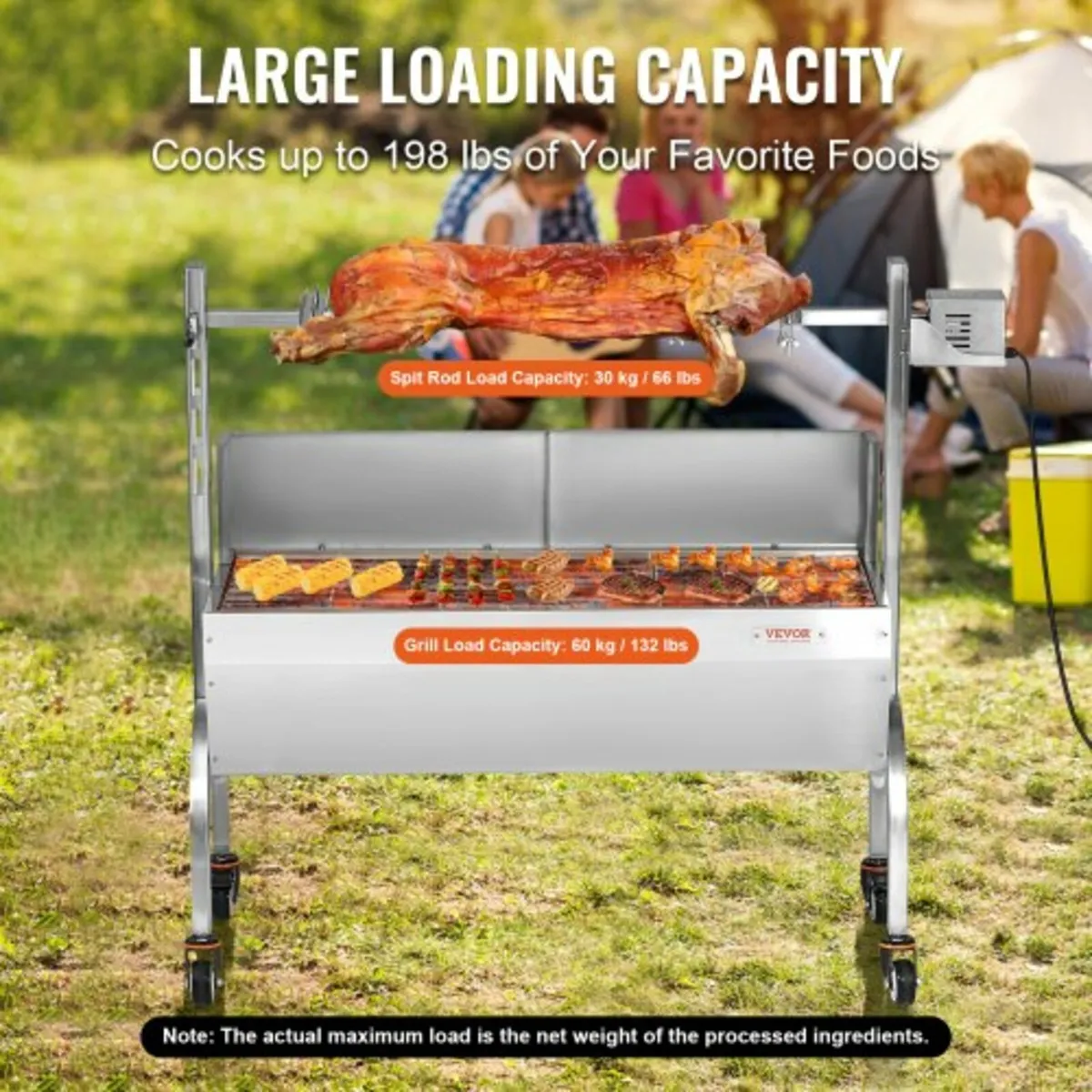 Roaster Spit Rotisserie BBQ Grill Pig Lamb Chicken - Image 3