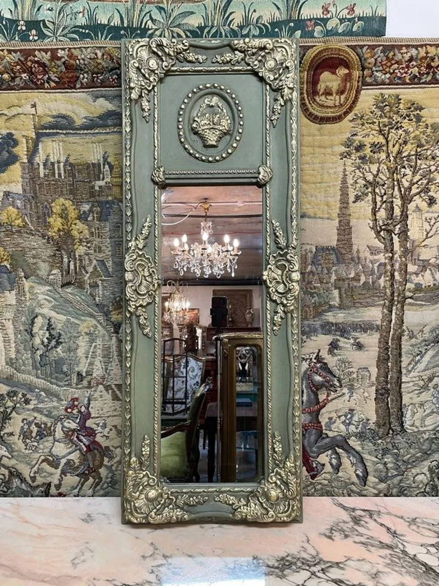 FLASH SALE ! Was 195 Now 140 !! Decorative Framed Green Painted Mirror - Image 1