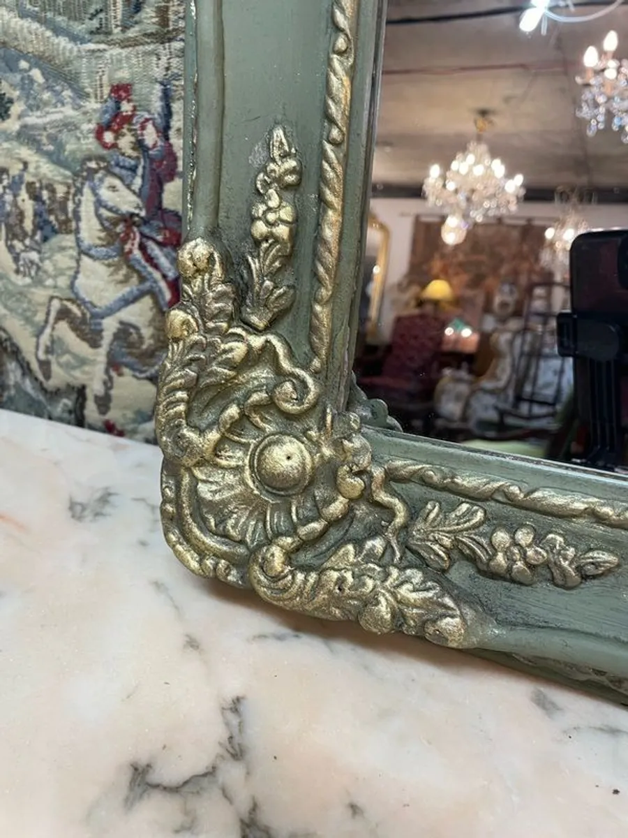 FLASH SALE ! Was 195 Now 140 !! Decorative Framed Green Painted Mirror - Image 2