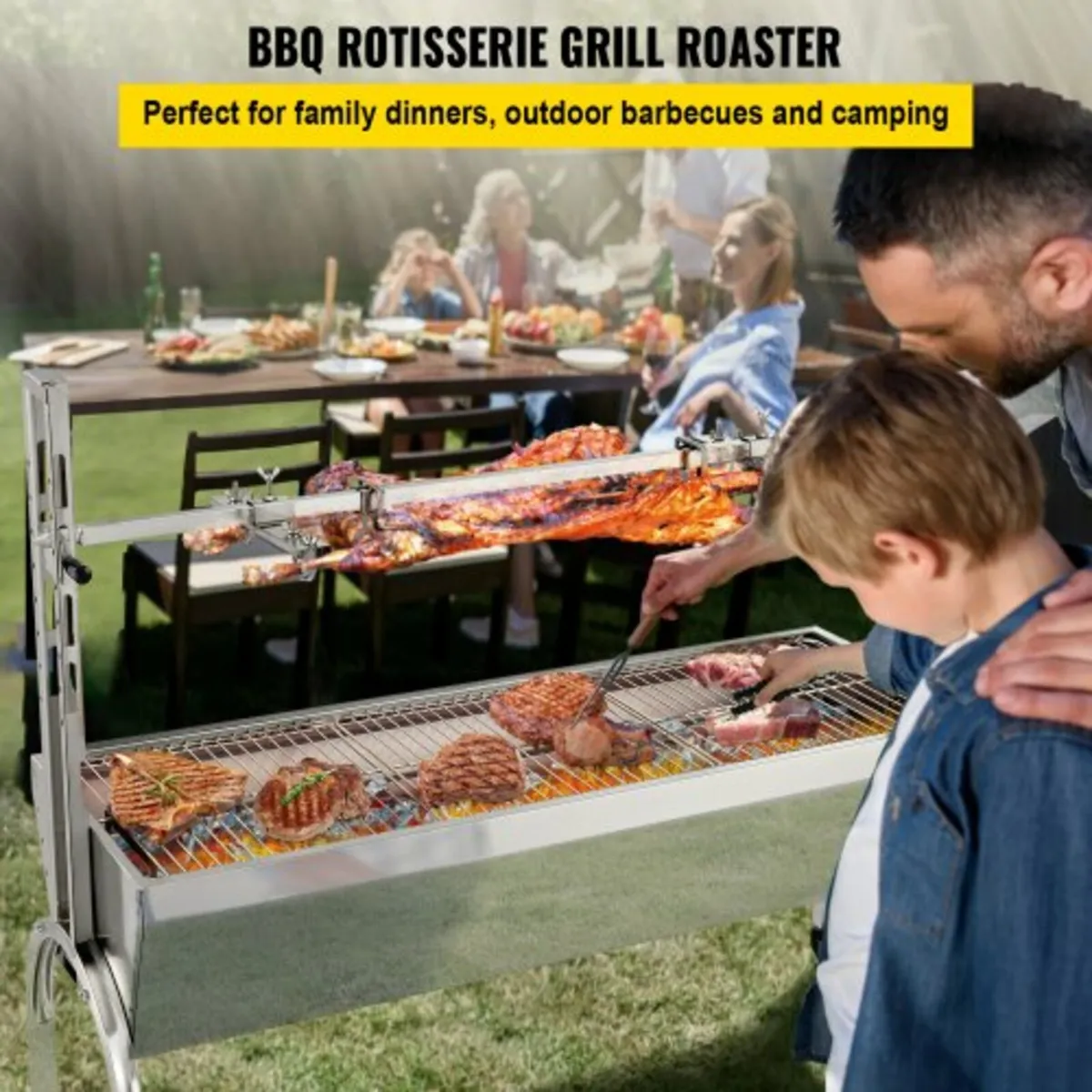 Rotisserie Grill, 132lbs Stainless Steel BBQ Pig L - Image 3