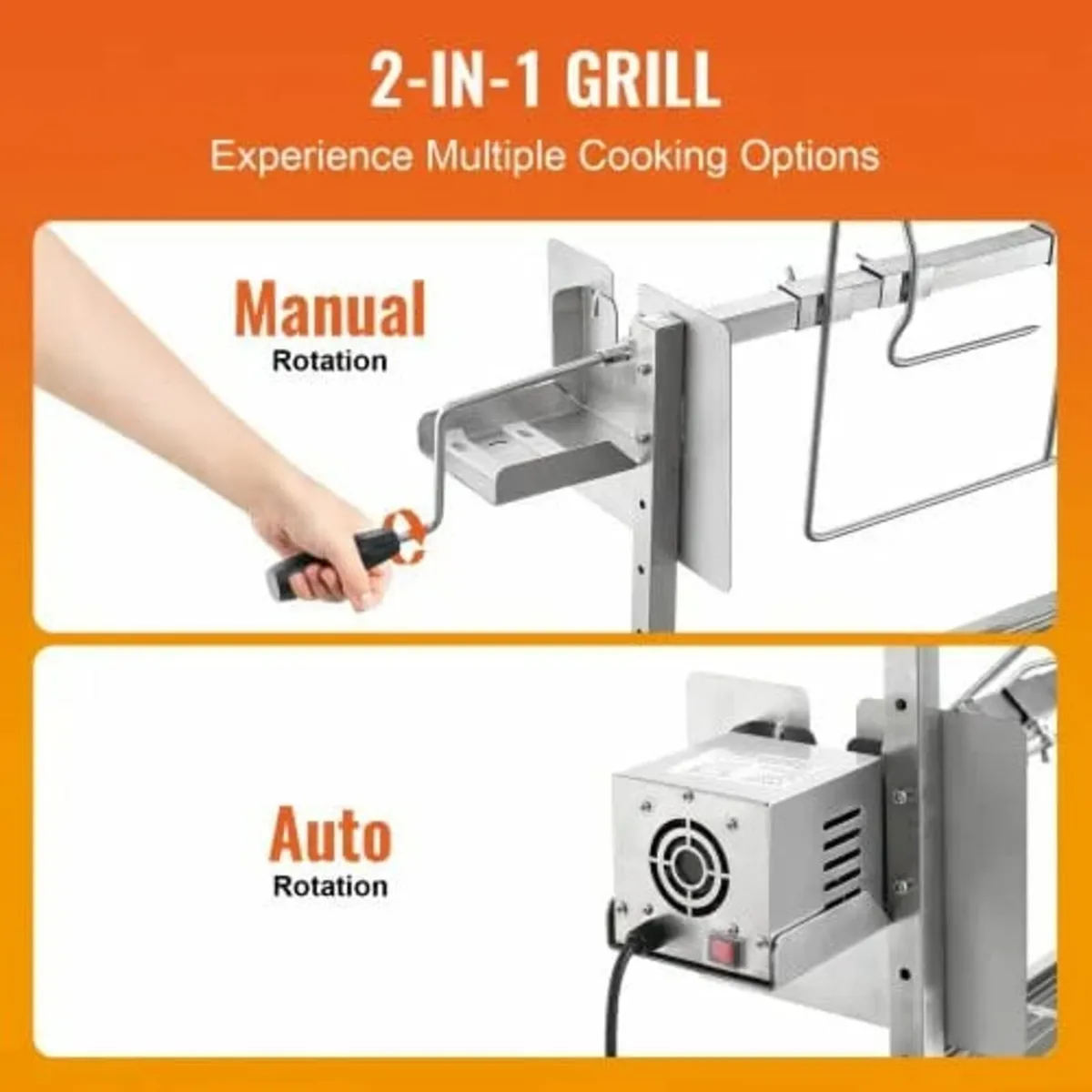 Upgrade Rotisserie Grill, 35 Inch 90 Lbs Capacity, - Image 3
