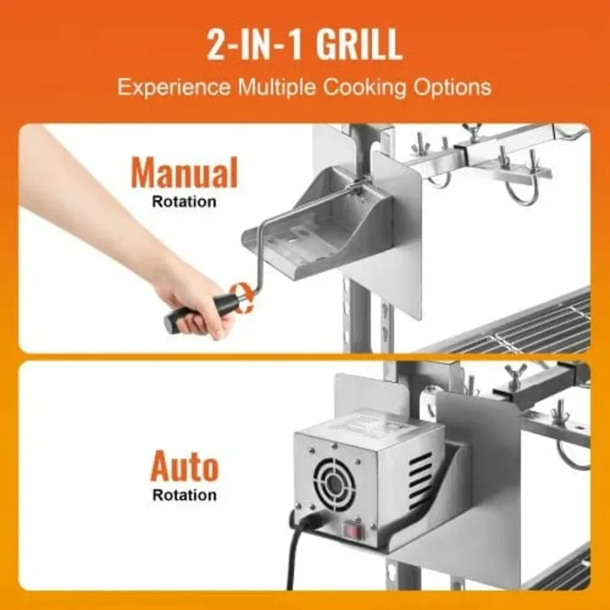 Roaster Spit Rotisserie BBQ Grill Pig Lamb Chicken - Image 2