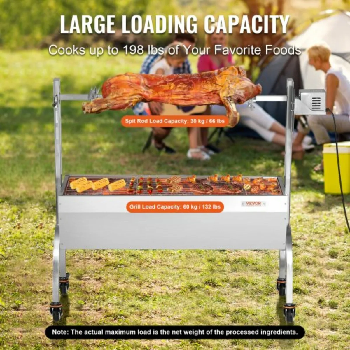 Roaster Spit Rotisserie BBQ Grill Pig Lamb Chicken - Image 3