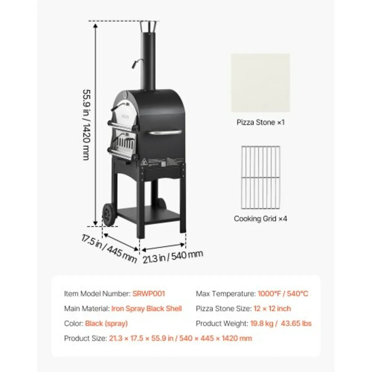 Outdoor Pizza Oven, 12" Pellet Fire Ovens, 2-Layer - Image 4