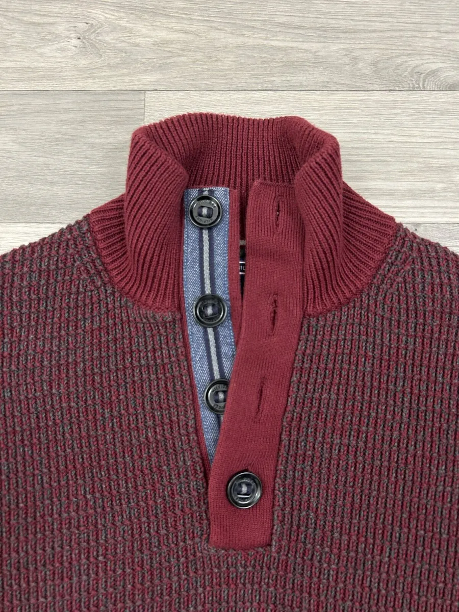 Tommy Hilfiger Half Button Knitted Cotton Jumper - Image 4