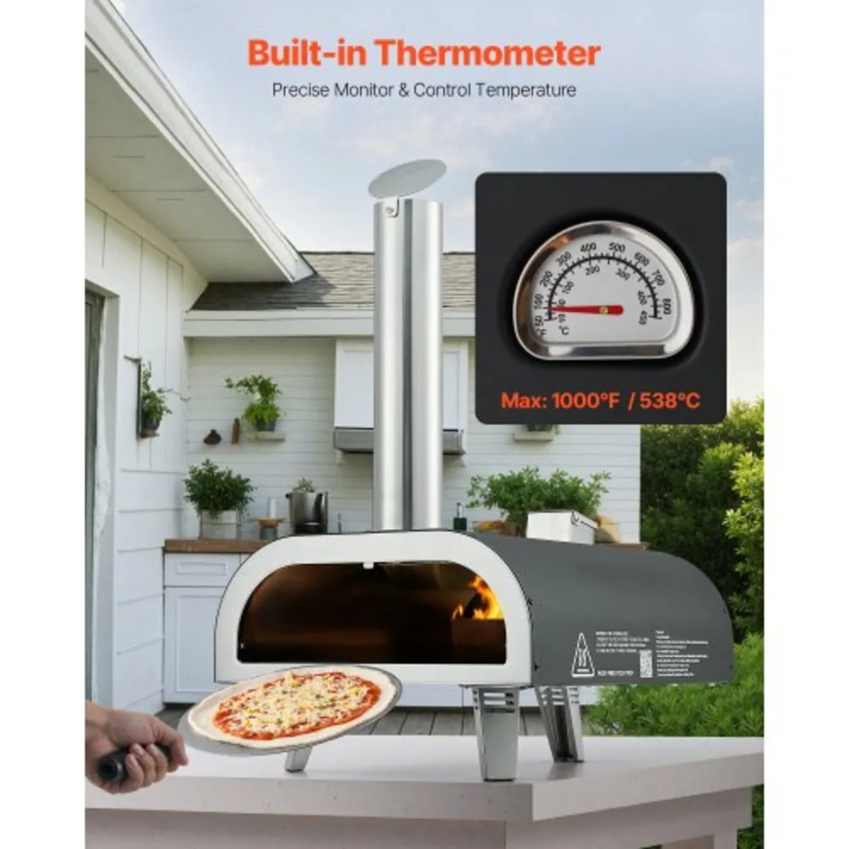 Outdoor Pizza Oven, 12 Inch Wood Fired Pizza Ovens - Image 3