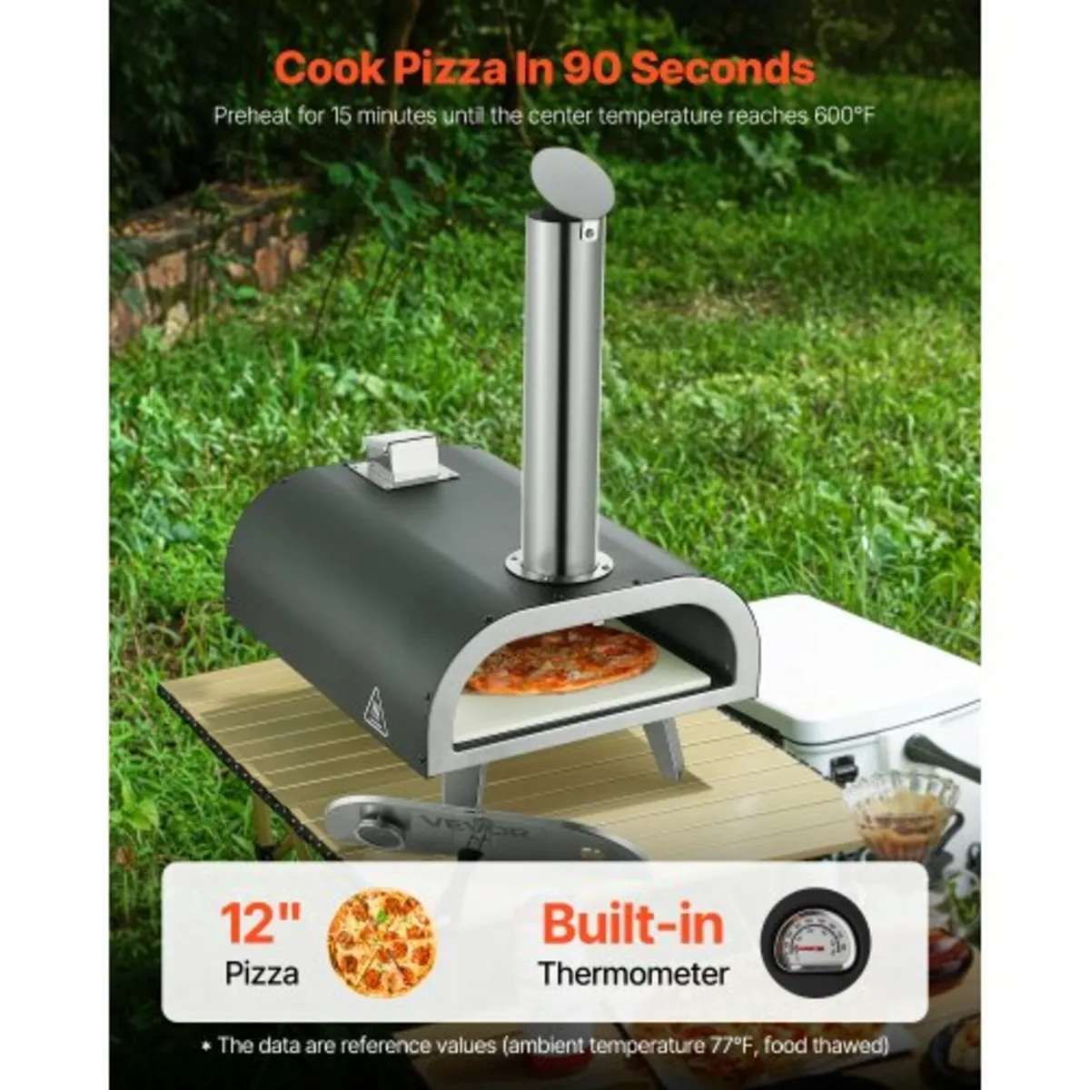 Outdoor Pizza Oven, 12 Inch Wood Fired Pizza Ovens - Image 4
