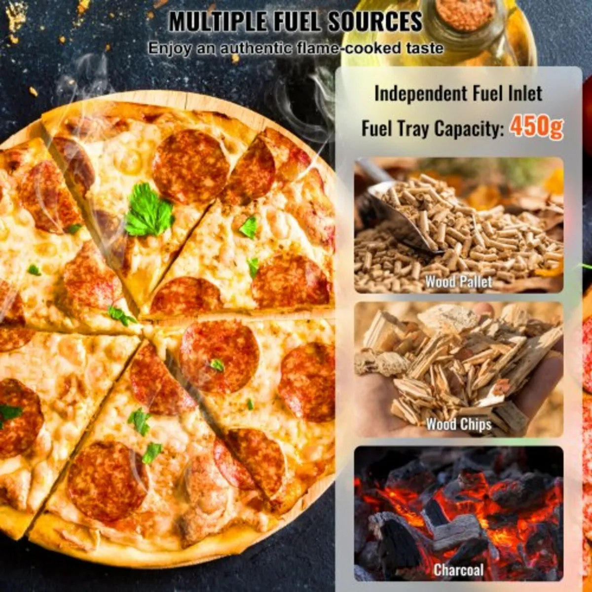 30.5 cm Outdoor Pizza Oven Portable Wood Pellet Pi - Image 2