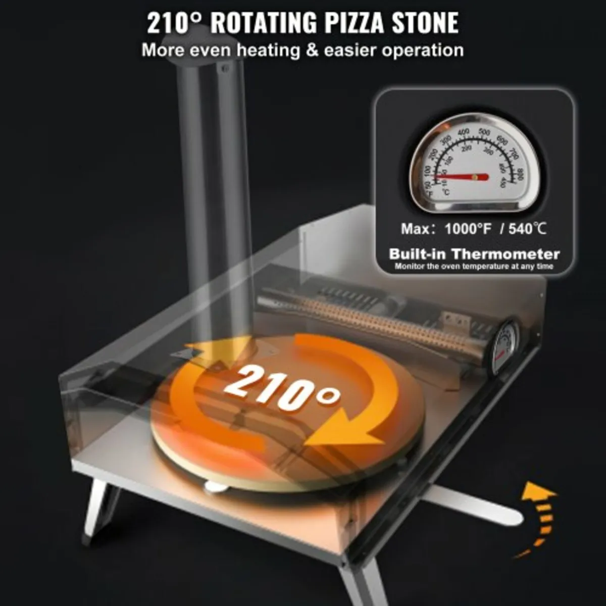 30.5 cm Outdoor Pizza Oven Portable Wood Pellet Pi - Image 3