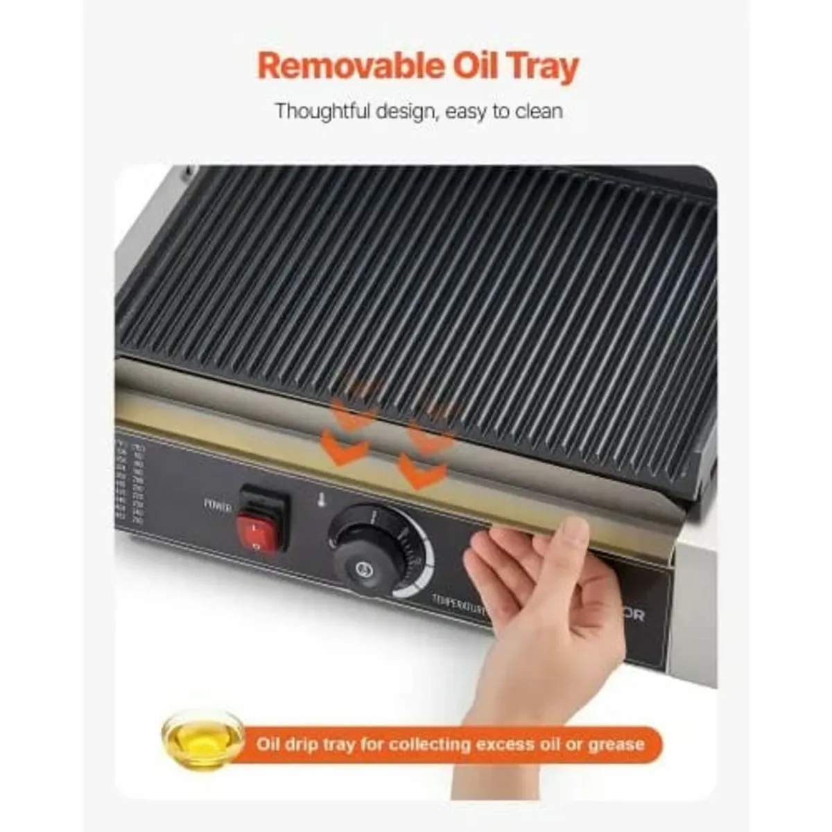 Commercial Panini Grill, 2200W Electric Sandwich P - Image 4