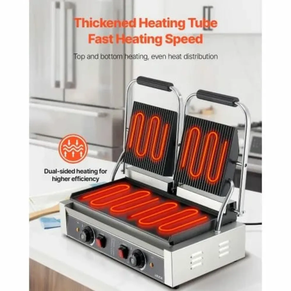 Commercial Panini Grill, 3600W Electric Sandwich P - Image 3