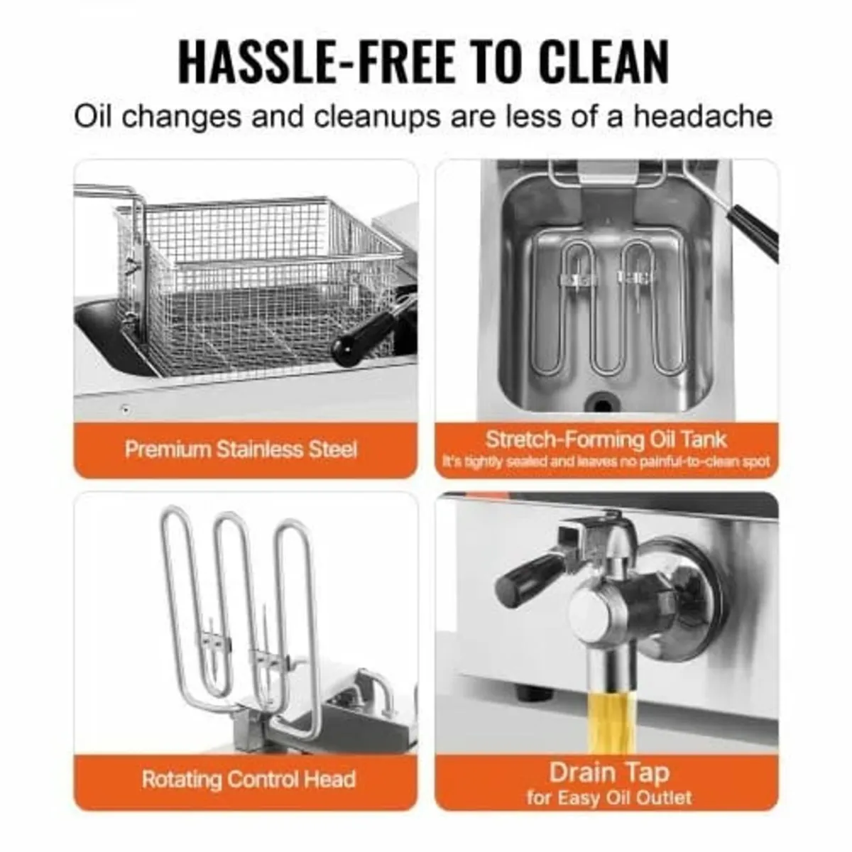 Commercial Deep Fryer, Dual Tank 3500W Electric Co - Image 3