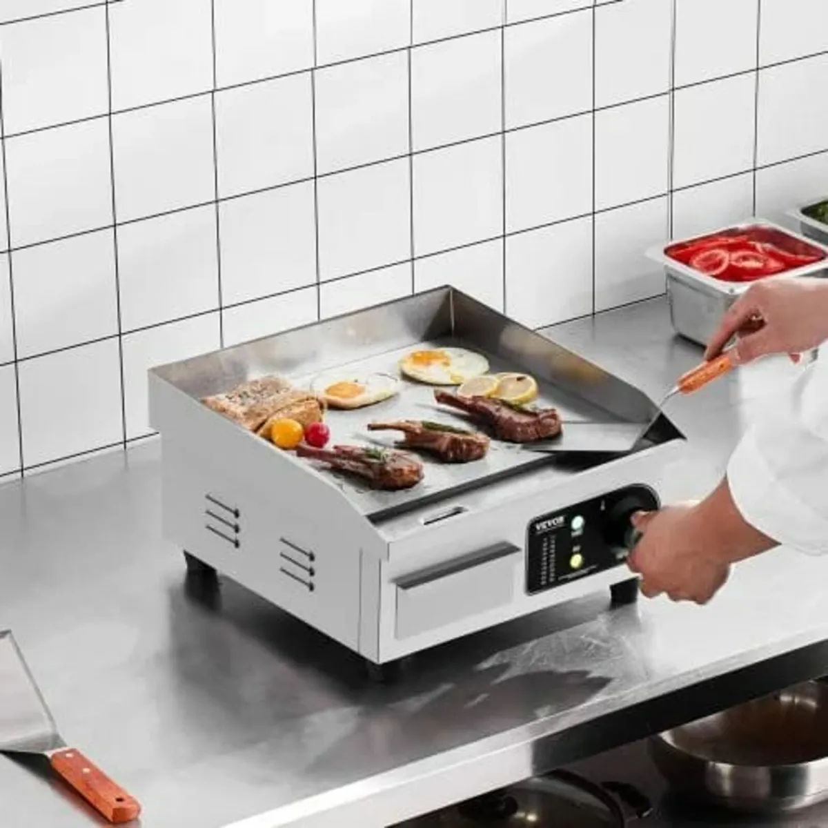 Commercial Electric Griddle, 2000W Countertop Flat - Image 4