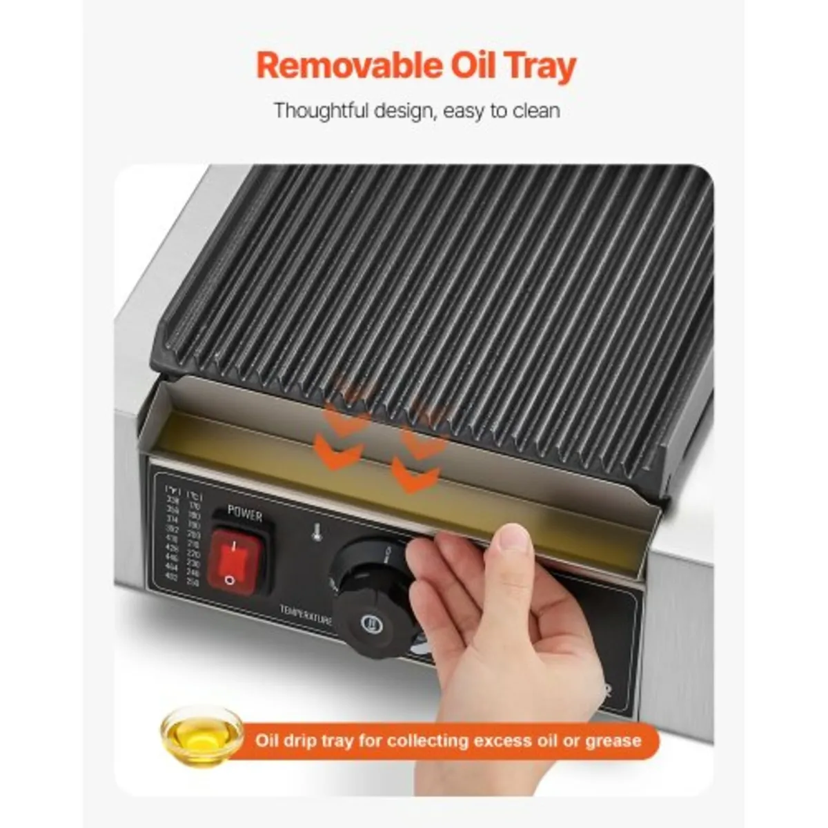 Commercial Panini Grill, 1800W Electric Sandwich P - Image 4