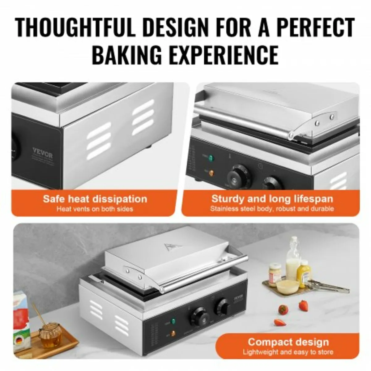 Waffle Stick Maker, 6PCS 1500W Waffle Baker Machin - Image 2