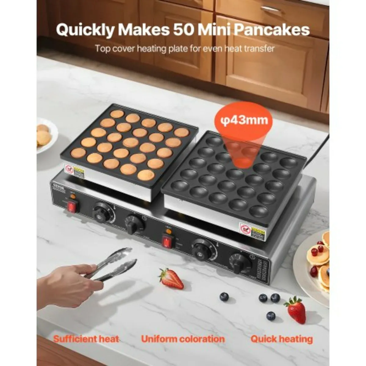 50PCS Mini Dutch Pancake Maker, Non-stick Stainles - Image 3