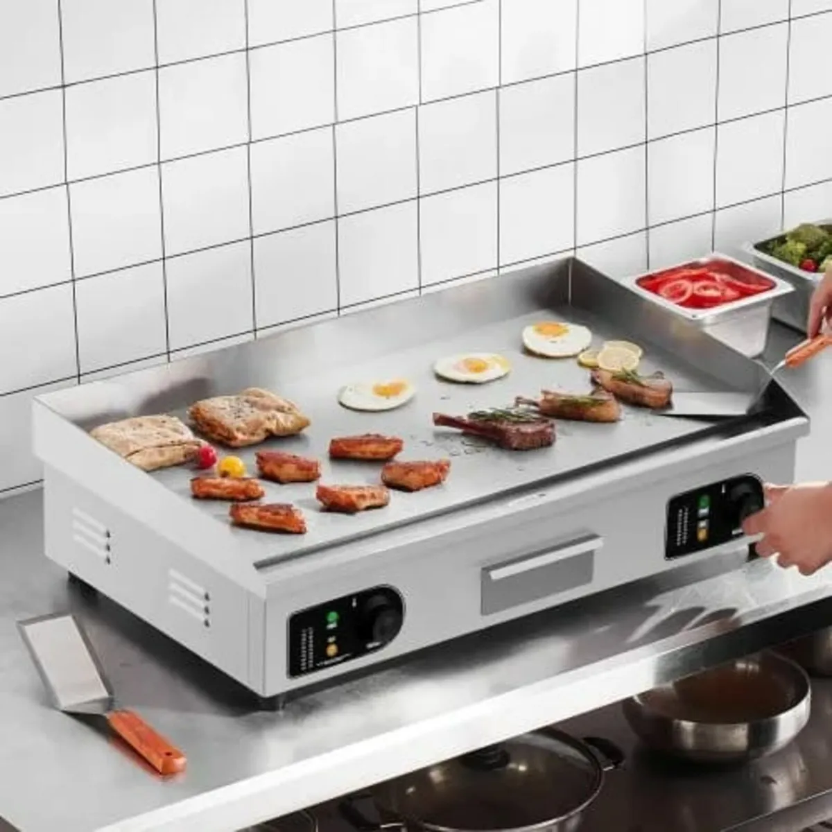 Electric Griddle, 4400W Countertop Flat Top Grill, - Image 4