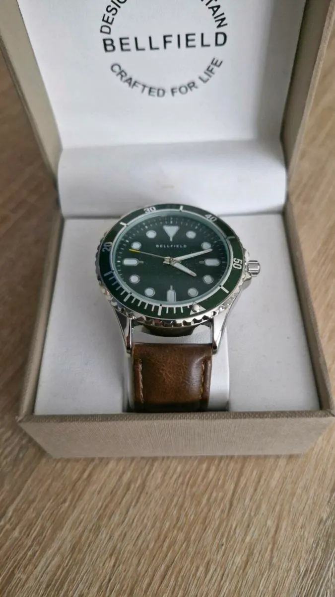 Bellfield  Black Faux Leather Strap Analogue Watch - Image 1