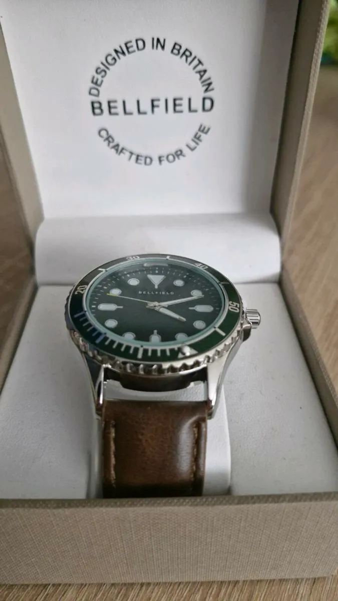 Bellfield  Black Faux Leather Strap Analogue Watch - Image 2