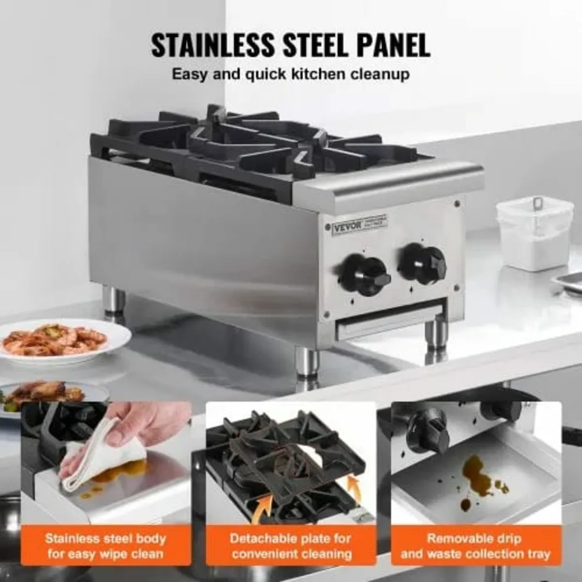 Commercial Gas Stove with 2 Burners, Propane and N - Image 3