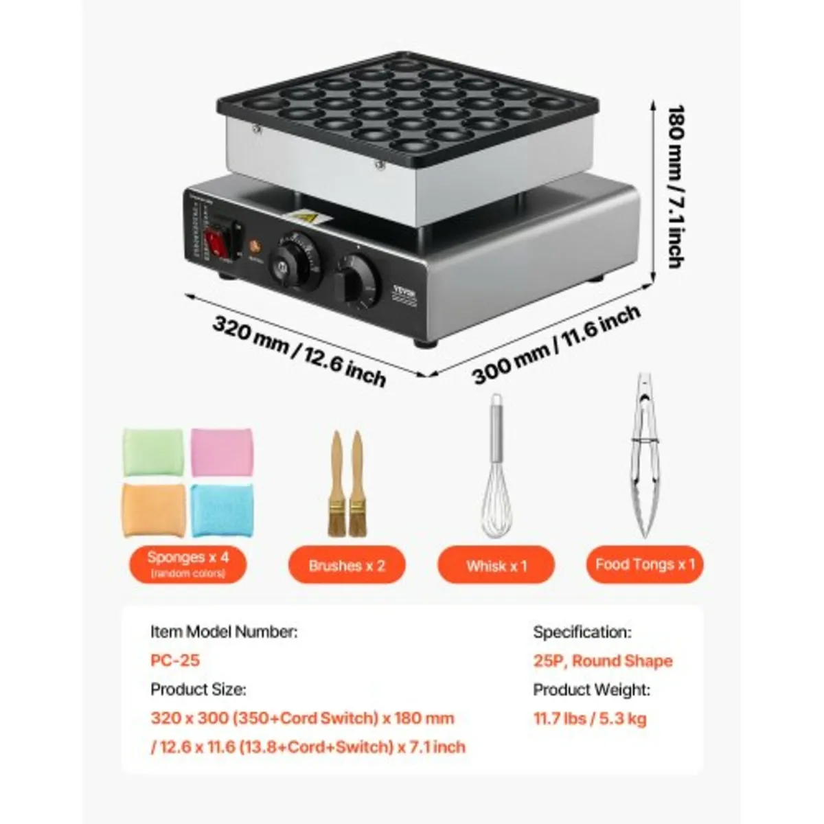 Mini Pancake Maker, 25PCS 43mm Diameter Dutch Muff - Image 3